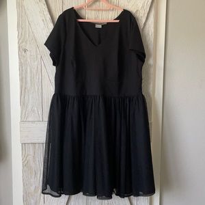 eShakti Black V-Neck Dress